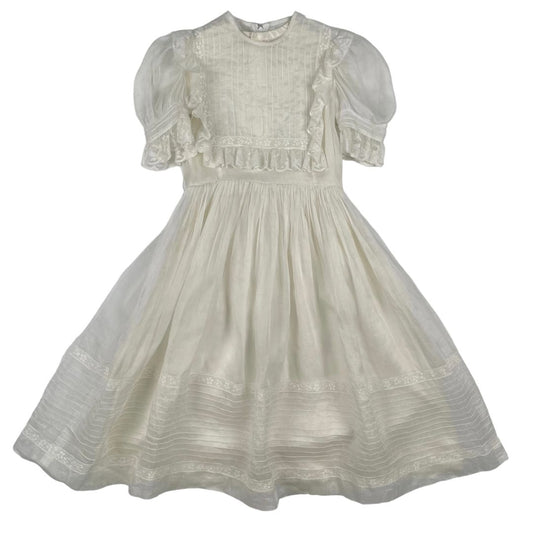 Vestido Manga Corta  SIN MARCA  Color Blanco Talle 6