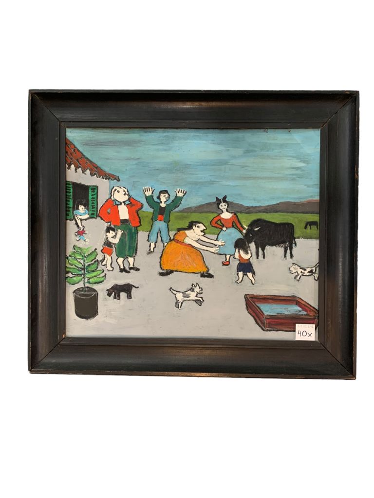 Arte Sin Vidrio Estilo Figurativo Marco 68cm X 78xm Obra 49cm X 60cm