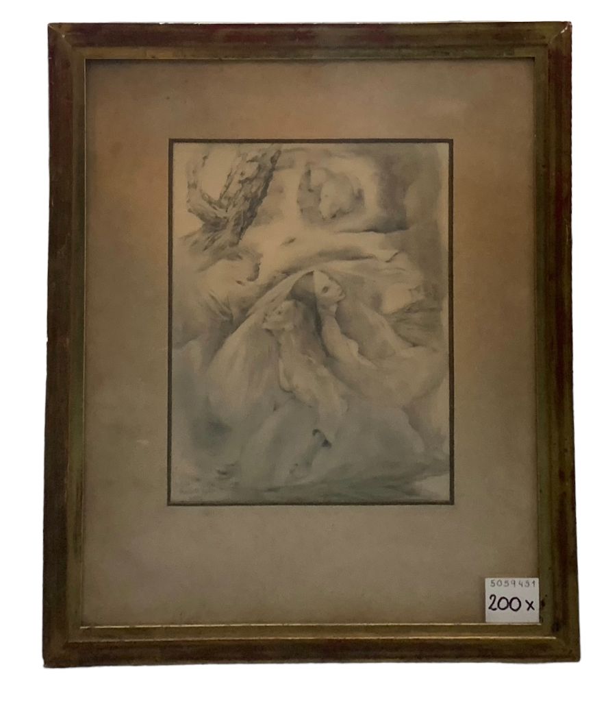 Arte Con Vidrio MARIETTE LYDIS Estilo Figurativo Marco 54cm X 44cm Obra 31cm X 24cm