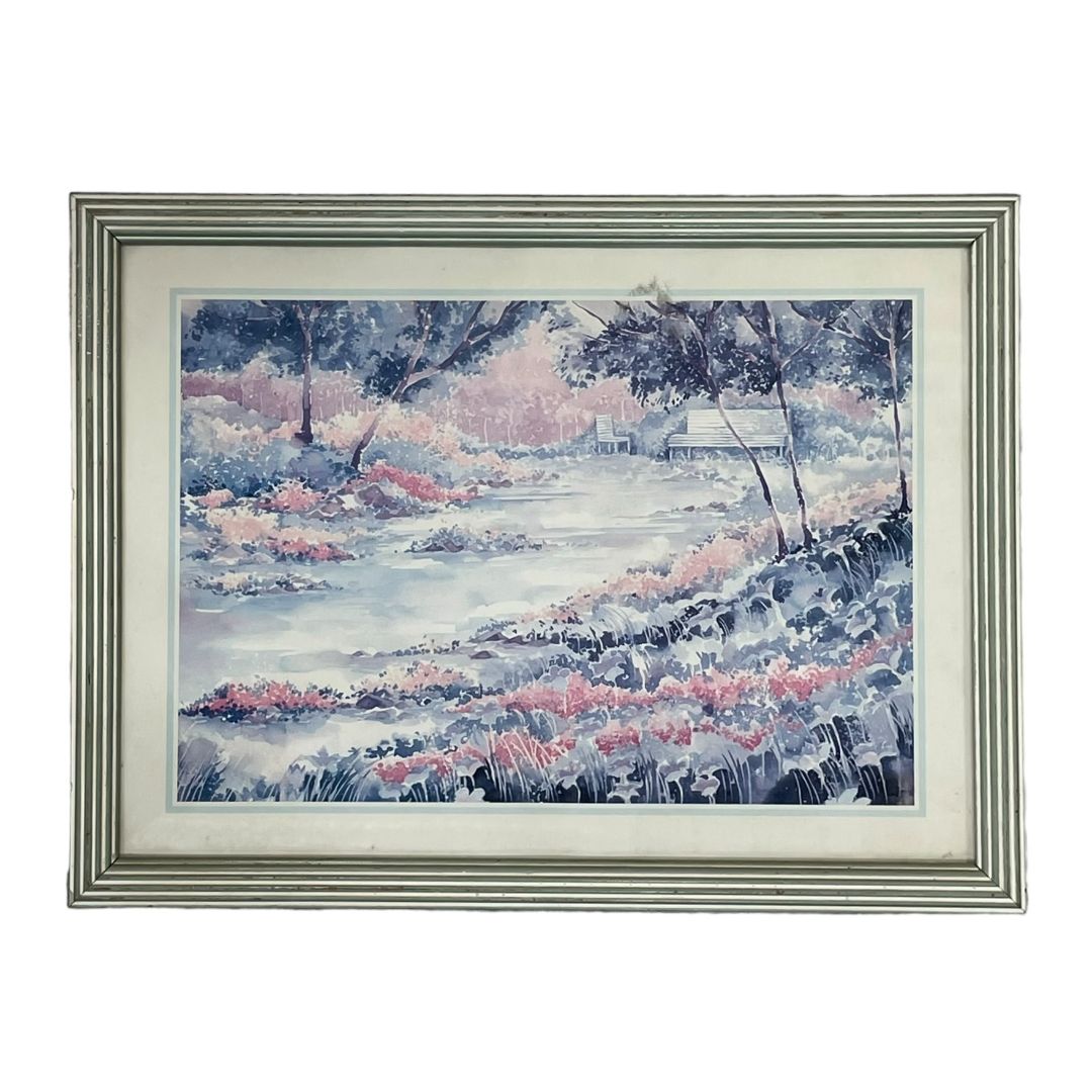 AUTOR ANÓNIMO  Arte con Vidrio  Paisajismo  Medida 30cm X 25cm