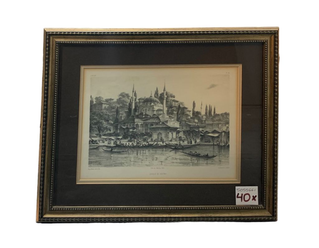 ANONIMO  Arte Con Vidrio  Blanco Y Negro  Obra 40cm X 50cm