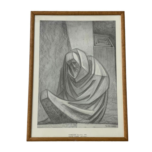 SUBIRACHS  Arte Con Vidrio  Color Varios  Marco 70cm X 51cm Obra 66cm X 47cm