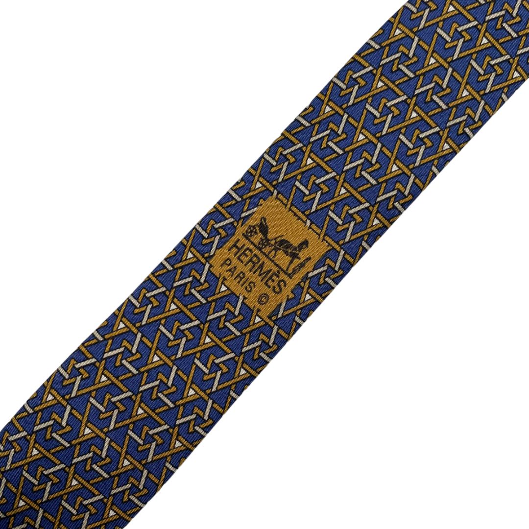 Corbata  Hermes  Azul Talle Unico