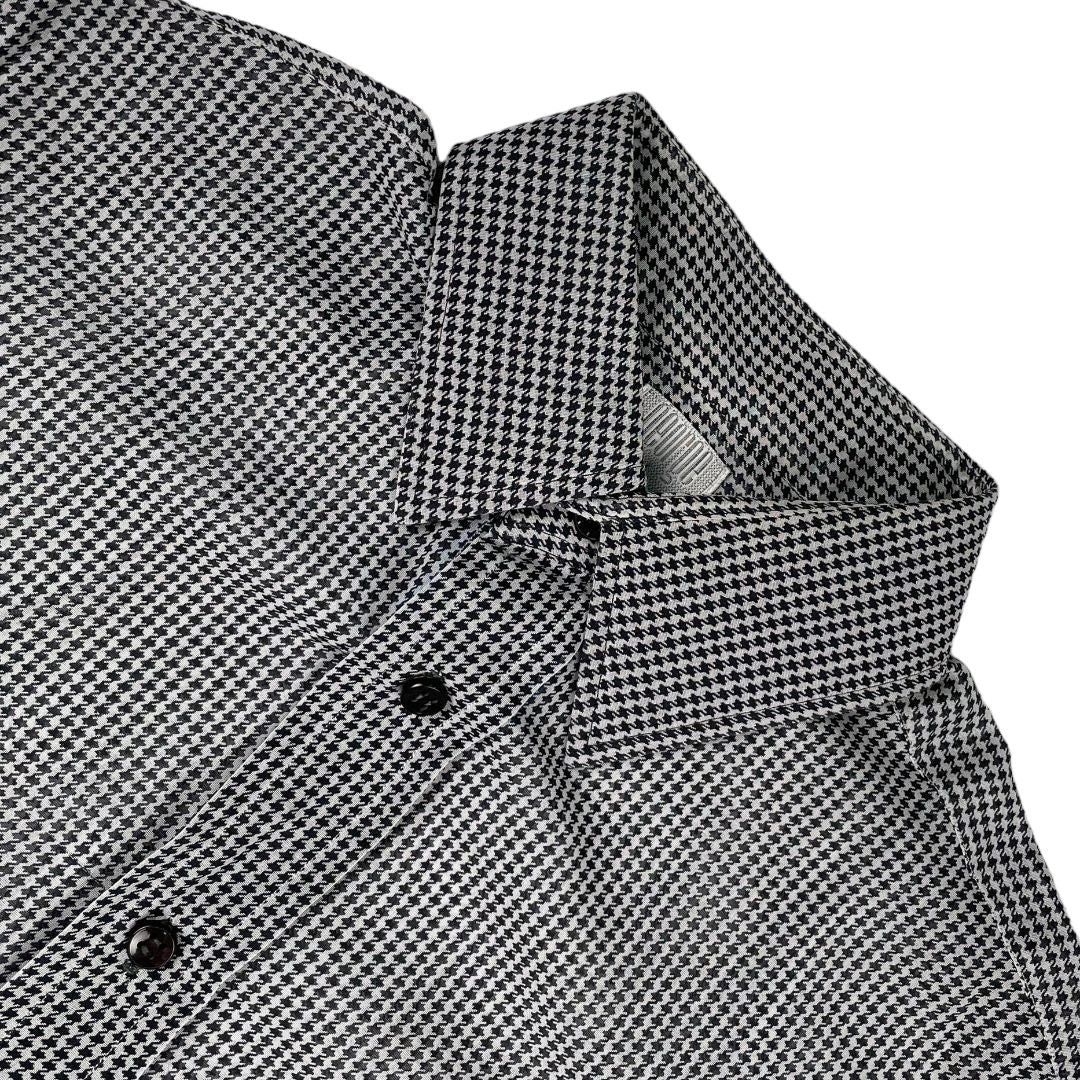 Camisa Manga Larga  GEORGE  Color Varios Cuadros Blanco Y Negro Talle S