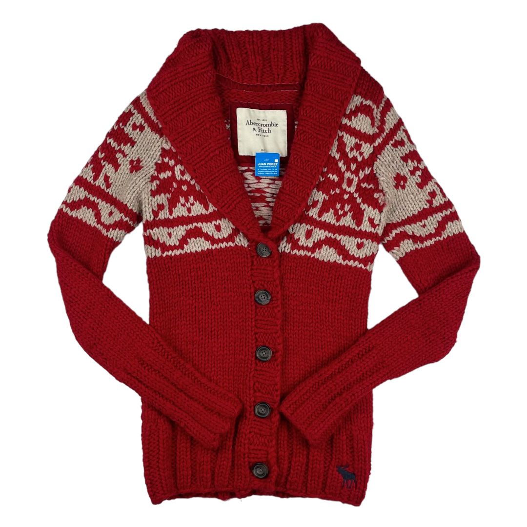 Sweater Abierto  Abercrombie  Rojo Talle L