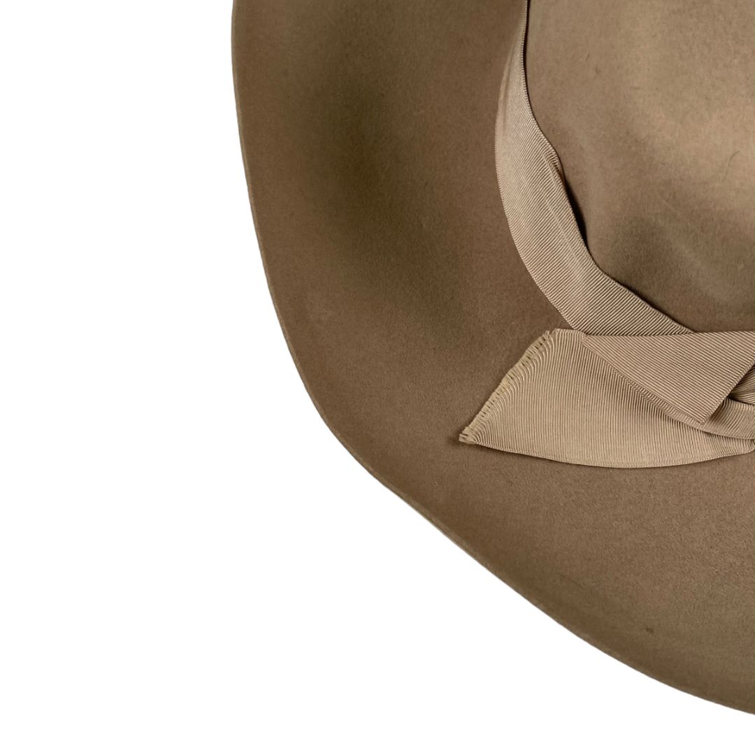 Sombrero Con Ala  BORSALINO  Color Beige Talle 4.5