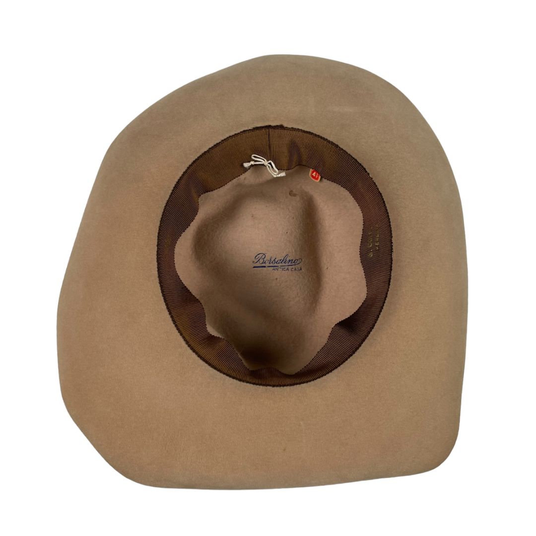 Sombrero Con Ala  BORSALINO  Color Beige Talle 4.5