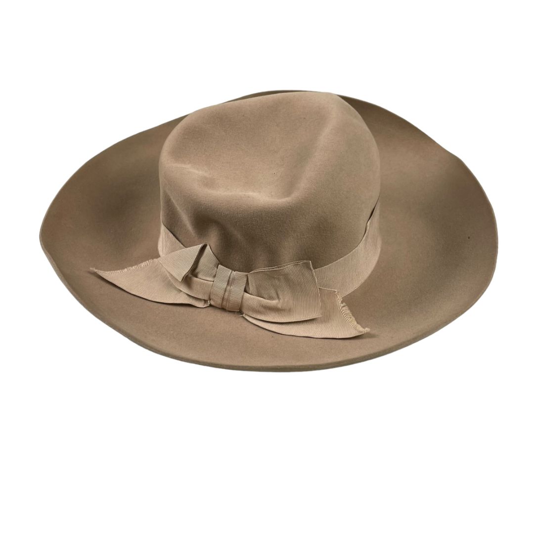 Sombrero Con Ala  BORSALINO  Color Beige Talle 4.5