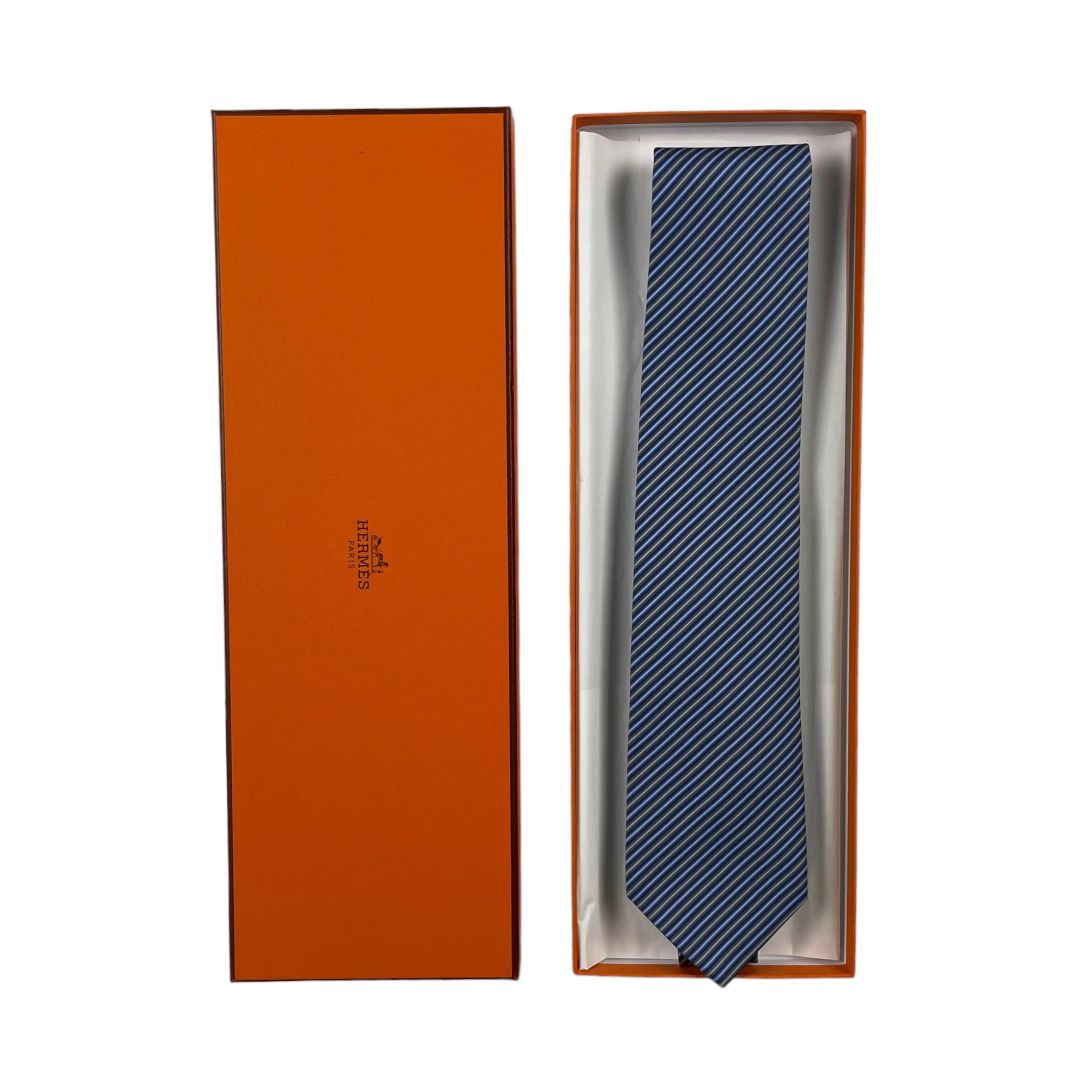 Corbata  HERMES  Color Varios Rayado Talle Unico