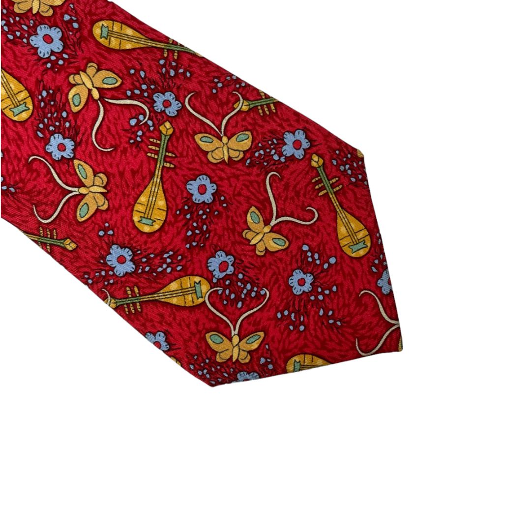 Corbata  HERMES  Color Rojo Talle Unico