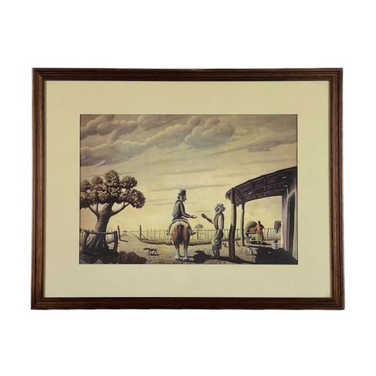 F. MOLINA CAMPOS  Arte con Vidrio  Estilo Paisajismo  Medida 48cm X 38cm