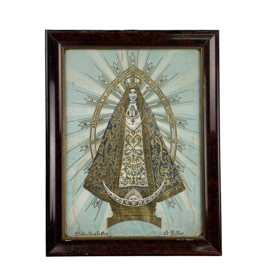 Arte con Vidrio  ANONIMO  Estilo Religioso Medida 45cm X 35cm