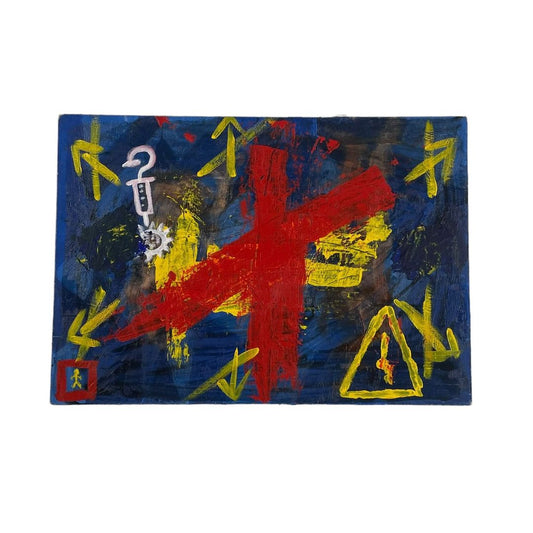 ANONIMO  Arte sin Vidrio  Estilo Abstracto  Medida 50 cm X 30 cm