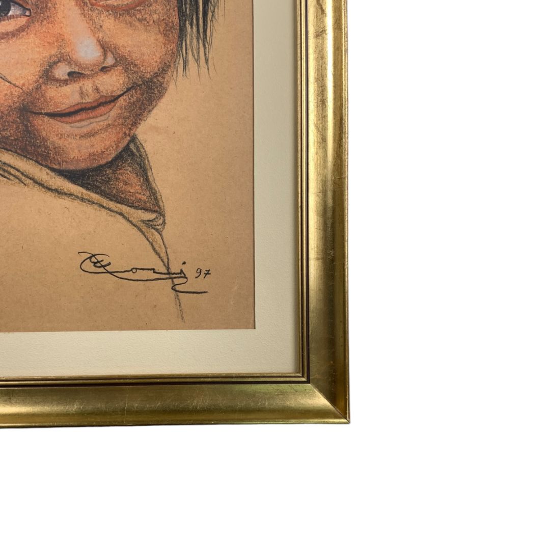 ANONIMO  Arte con Vidrio  Estilo Retrato  Medida 58cm X 47cm