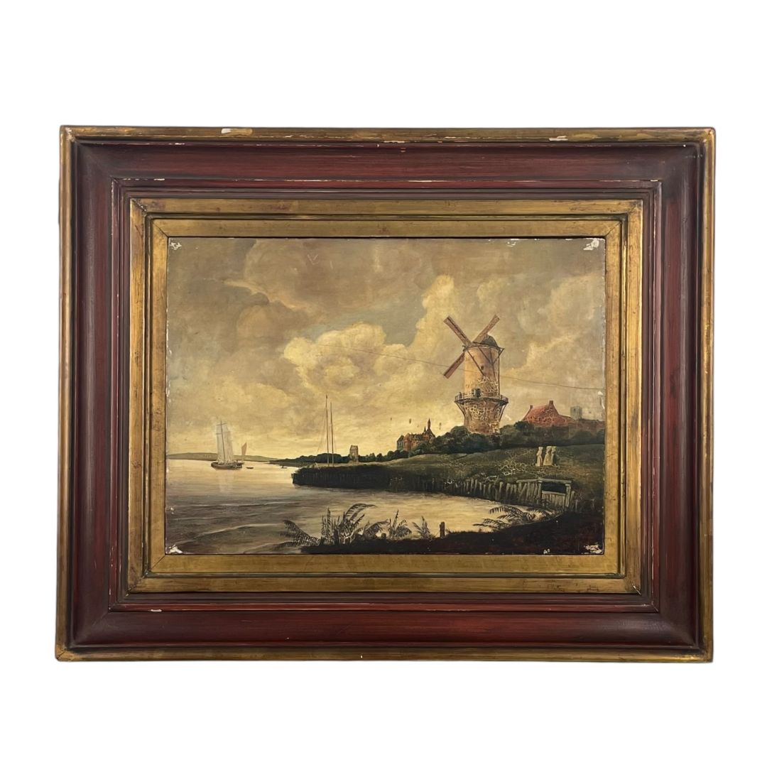 ANONIMO  Arte sin Vidrio  Estilo Paisajismo  Obra 28 cm X 37 cm Marco 45 cm X 54 cm
