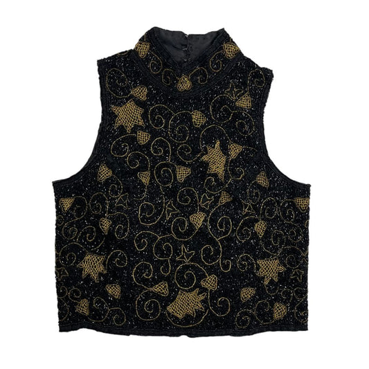 Blusa Sin Mangas  SIN MARCA  Color Varios Negro y Dorado Talle S