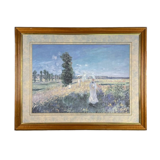 Arte con Vidrio  MONET  Estilo Impresionismo Obra 52 cm X 75 cm Marco 79 cm X 99 cm