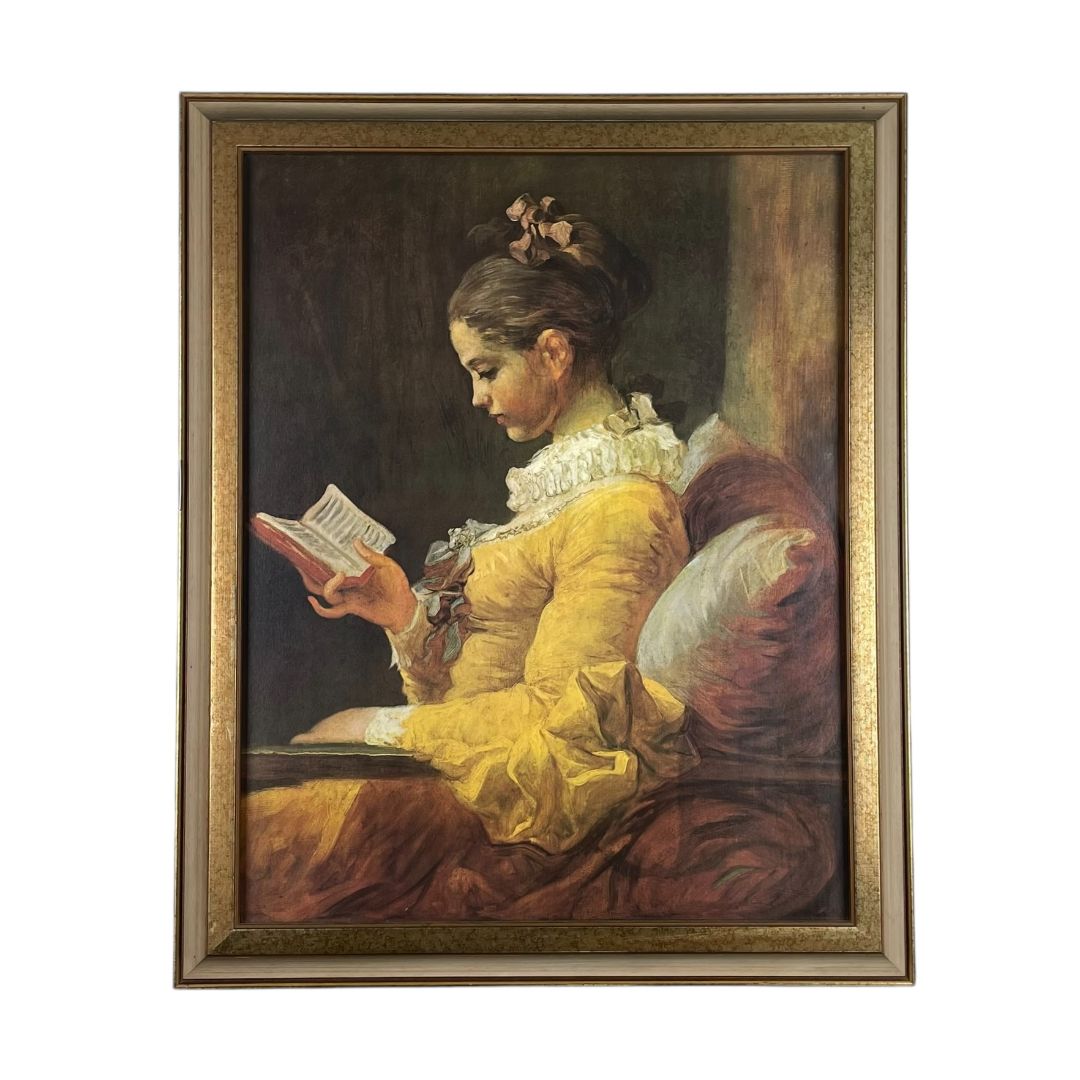Arte con Vidrio  JEAN-HONORE FRAGONARD  Estilo Retrato Obra 56 cm X 44 cm Marco 67 cm X 55 cm