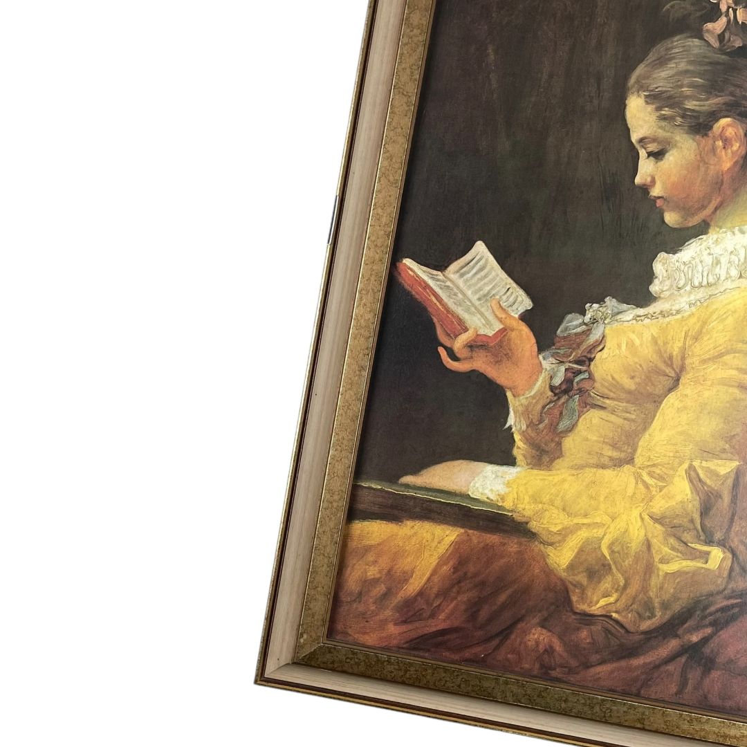 Arte con Vidrio  JEAN-HONORE FRAGONARD  Estilo Retrato Obra 56 cm X 44 cm Marco 67 cm X 55 cm