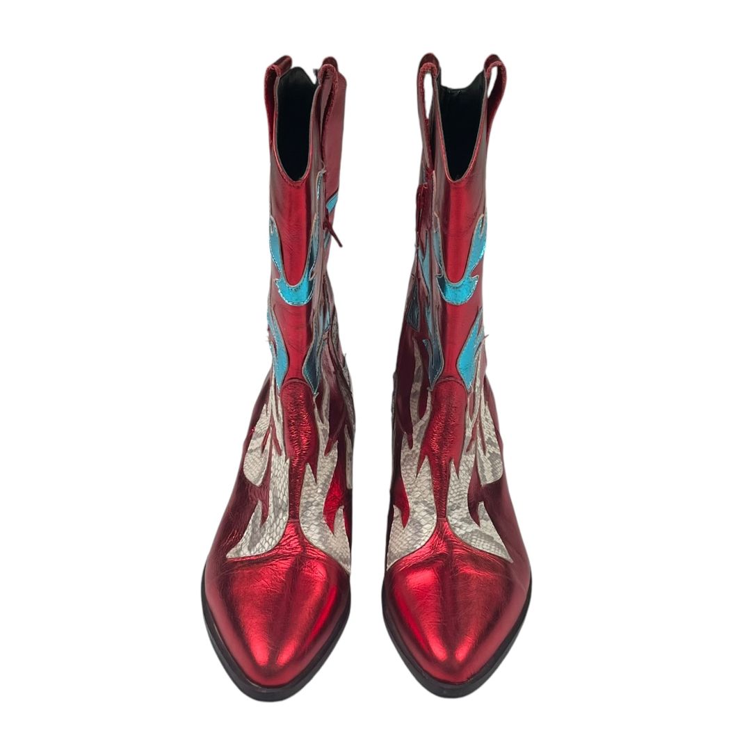 Bota Cowboy  DOLL STORE  Color Rojo Talle 9