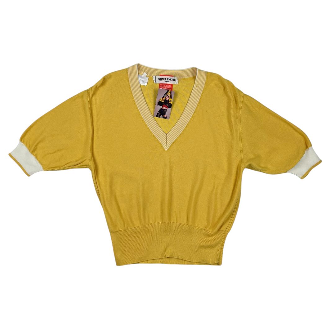 Blusa Manga Corta  SONIA RYKIEL  Color Amarillo Talle 40