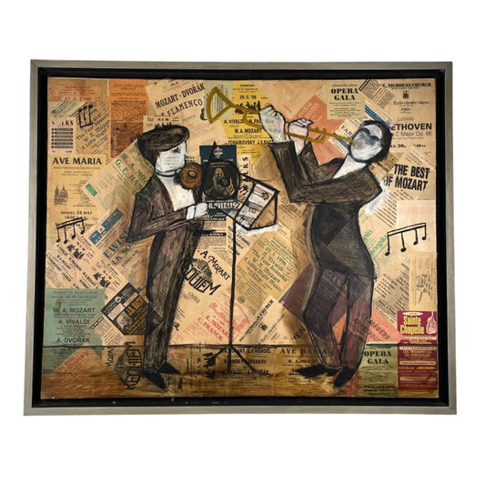 ANONIMO  Arte sin Vidrio  Estilo Collage  Marco 110 cm X 87 Obra 100 cm X 76 cm