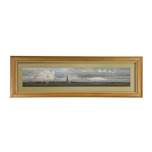 Arte con Vidrio  ROCINO  Estilo Paisajismo Obra 14 cm X 78 cm Marco 29 cm X 95 cm