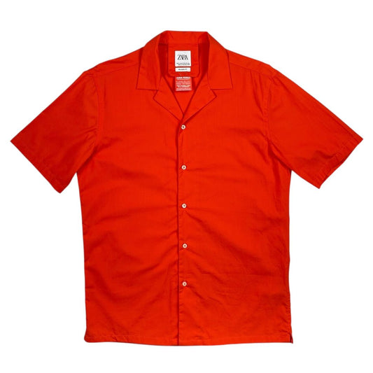 Camisa Manga Corta  ZARA  Naranja Talle M