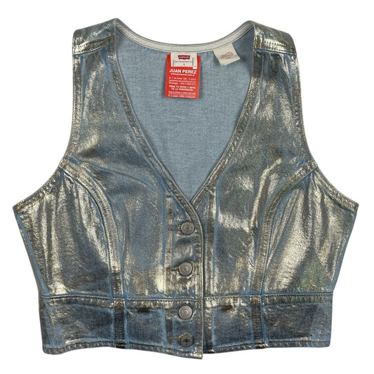 Chaleco Corto  LEVIS  Color Plateado Talle S