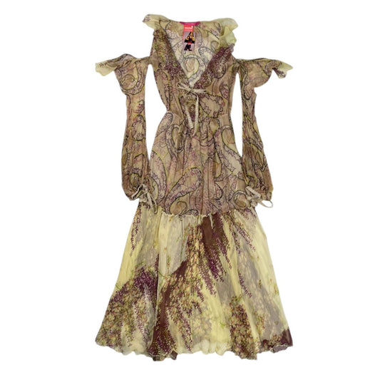 Vestido Manga Larga  UNGARO  Color Varios  Estampado Talle S