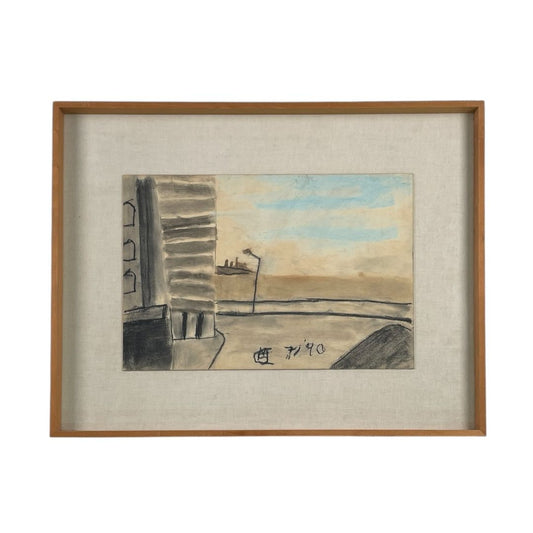 Arte con Vidrio  ANONIMO  Estilo Paisajismo Medida 65cm X 55cm