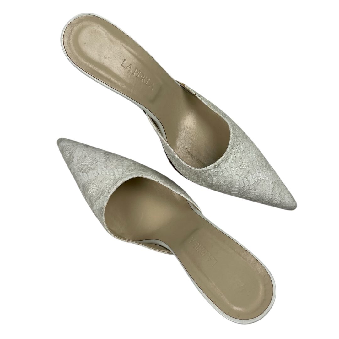 Zapato Taco Alto  LA PERLA  Color Blanco Talle 39