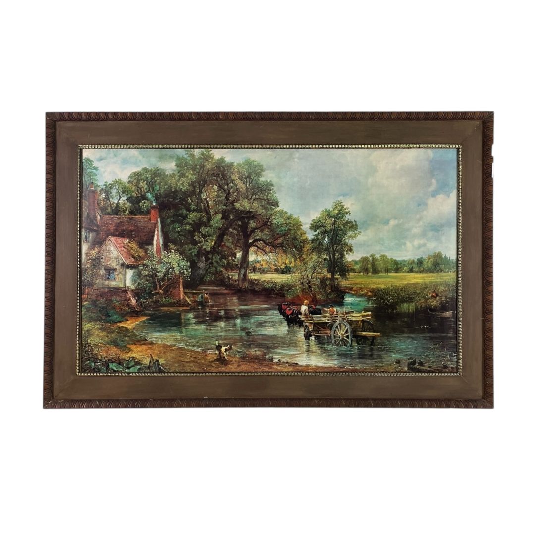 Arte sin Vidrio  J. CONSTABLE  Estilo Paisajismo Obra 59 cm X 99 cm Marco 78 cm X 118 cm