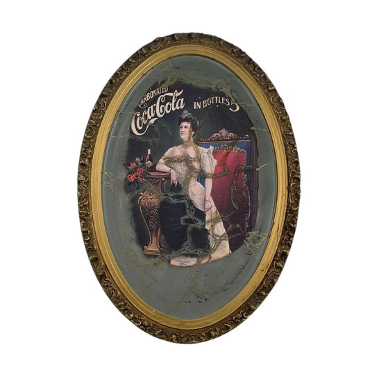 Arte con Vidrio  ANONIMO  Estilo Publicitarios Obra 50 cm X 38 cm Marco 69 cm X 48 cm