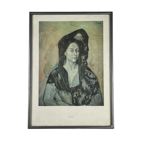 Arte con Vidrio  PICASSO  Estilo Retrato Obra 58 cm X 44 cm Marco 79 cm X 54 cm