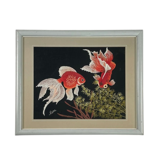 Arte con Vidrio  ROSA  Estilo Figurativo Obra 38 cm X 47 cm Marco 54 cm X 65 cm