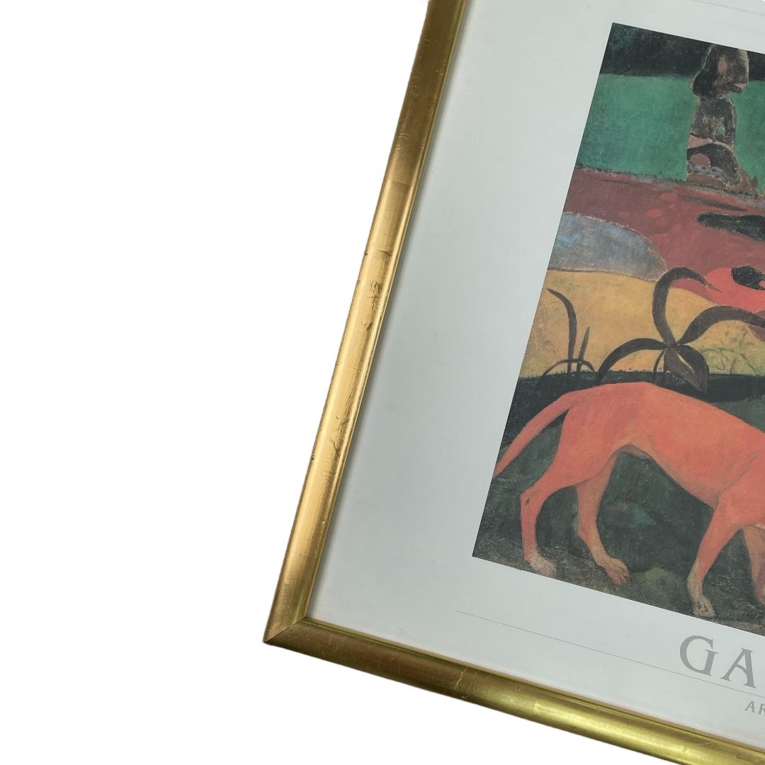 Arte con Vidrio  PAUL GAUGUIN  Estilo Figurativo Obra 58 cm X 78 cm Marco 65 cm X 85 cm