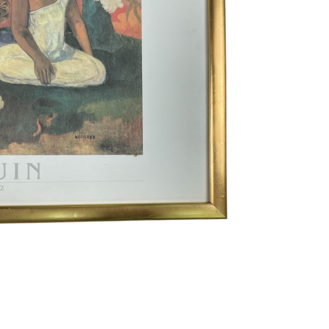 Arte con Vidrio  PAUL GAUGUIN  Estilo Figurativo Obra 58 cm X 78 cm Marco 65 cm X 85 cm