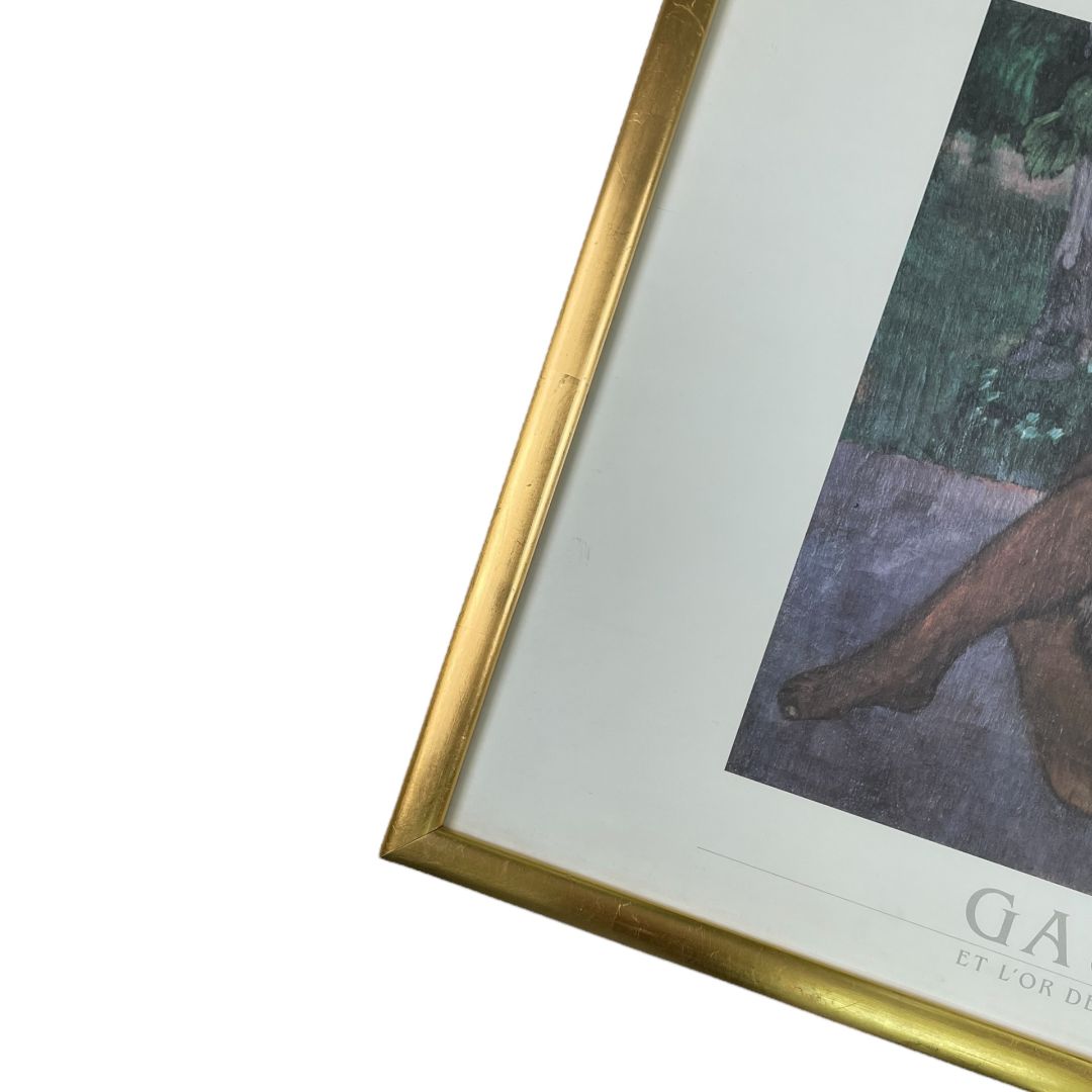 Arte con Vidrio  PAUL GAUGUIN  Estilo Figurativo Obra 58 cm X 78 cm Marco 65 cm X 85 cm