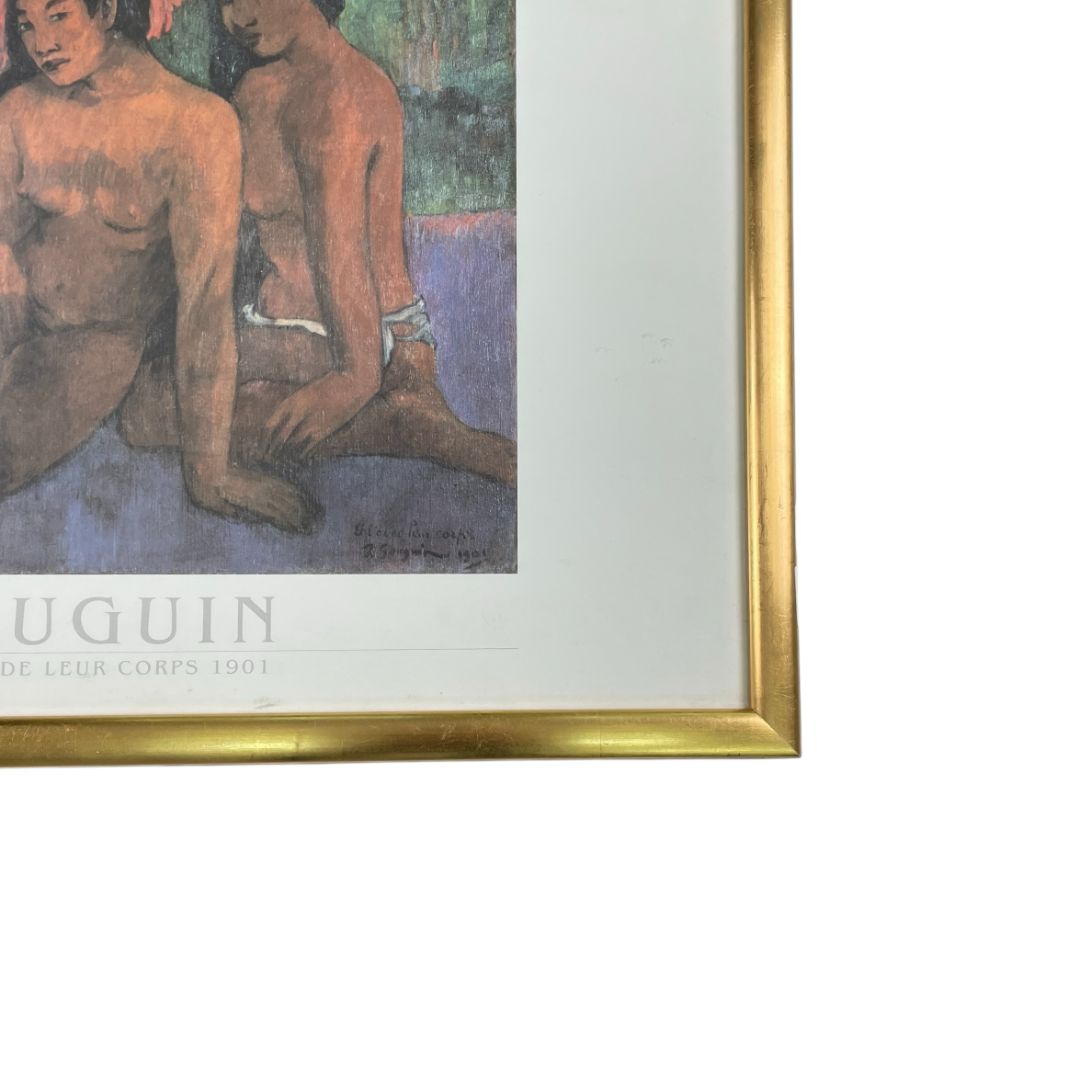 Arte con Vidrio  PAUL GAUGUIN  Estilo Figurativo Obra 58 cm X 78 cm Marco 65 cm X 85 cm