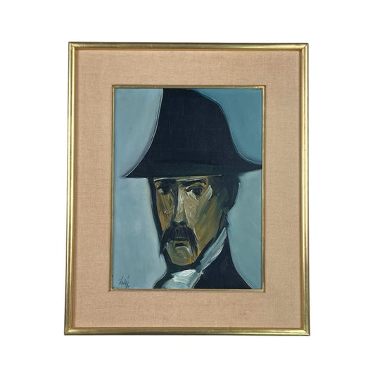Arte sin Vidrio  CARLOS CAÑAS  Estilo Retrato Obra 40 cm X 30 cm Marco 56 cm X 46 cm