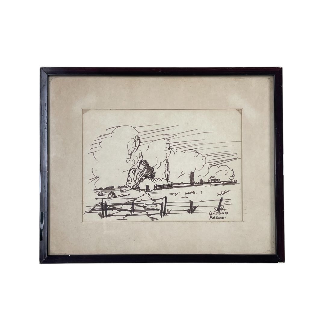 ANONIMO  Arte con Vidrio  Estilo Paisajismo  Medida 31cm X 26cm