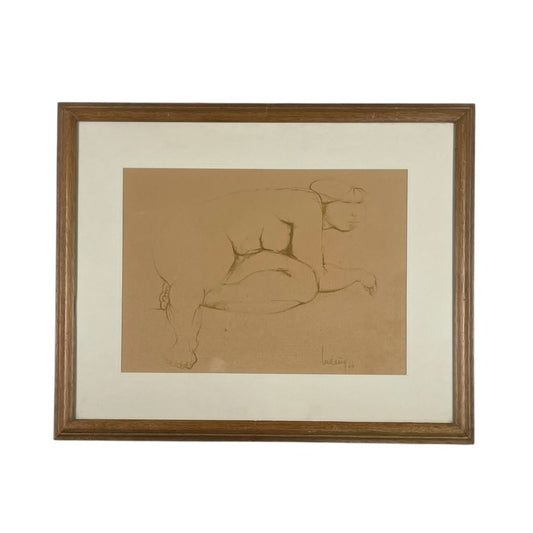 Arte con Vidrio  ANONIMO  Estilo Retrato Obra 33 cm X 44 cm Marco 56 cm X 68 cm