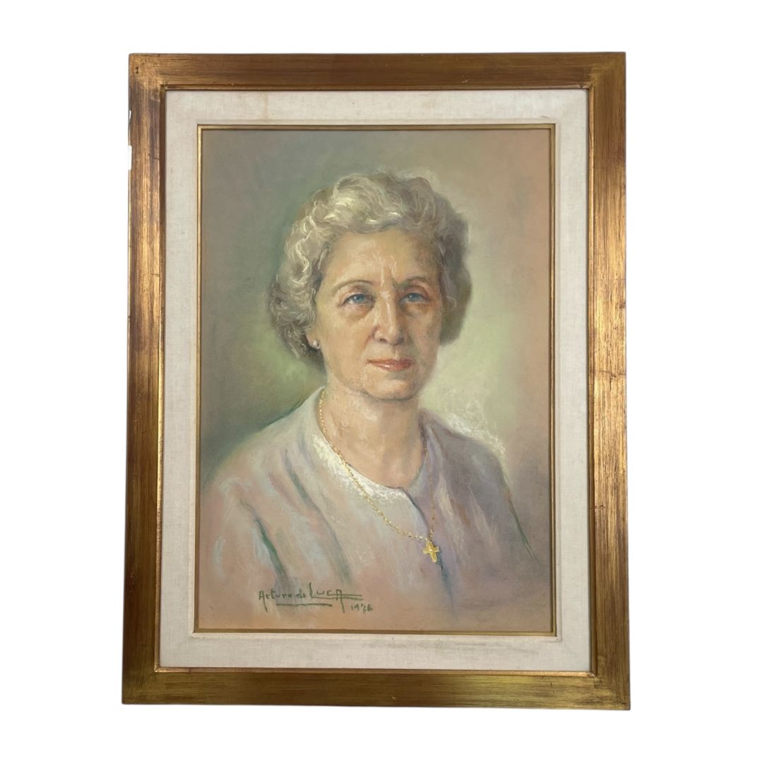 ANONIMO  Arte con Vidrio  Estilo Retrato  Medida 72 cm x 58 cm