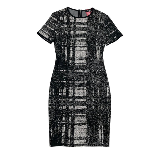 Vestido Manga Corta  DKNY  Color Varios Blanco Y Negro Talle S