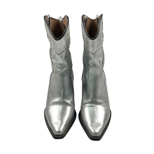Bota Cowboy  PARUOLO  Color Plateado Talle 37