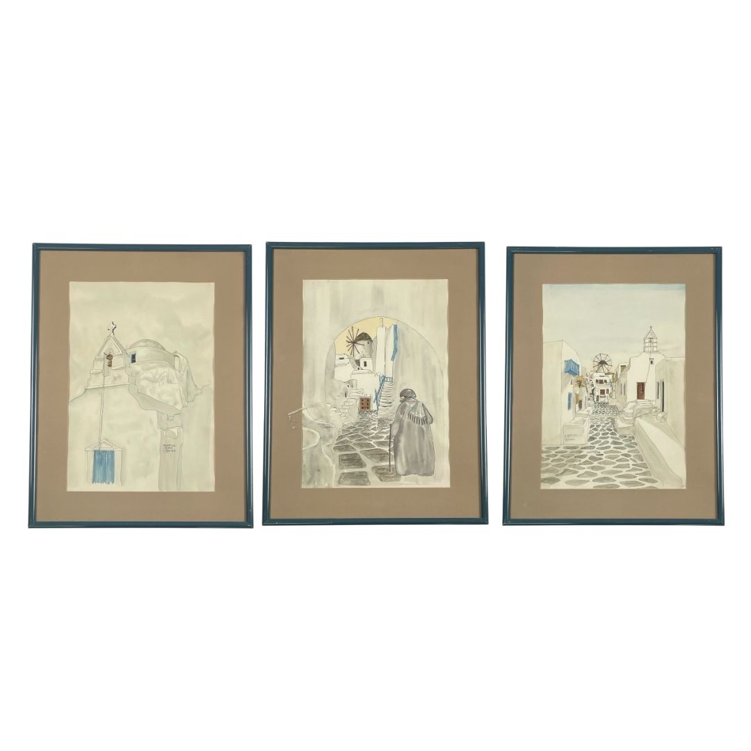Arte Con Vidrio Triptico  ANONIMO  Estilo Figurativo Medida 61 cm X 141 cm