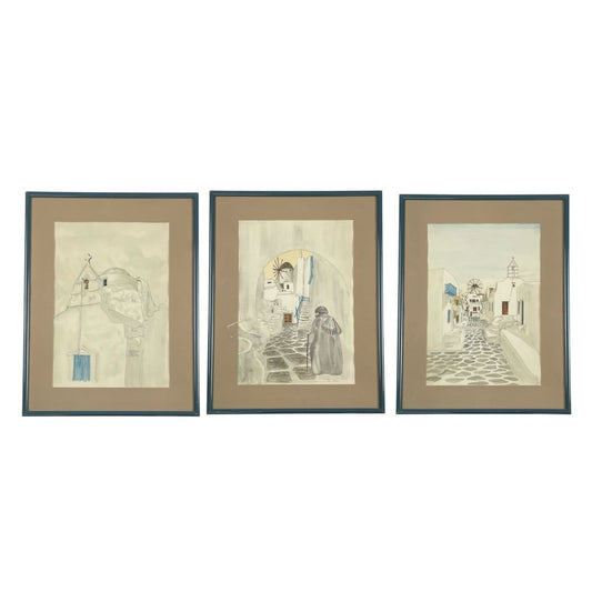 Arte Con Vidrio Triptico  ANONIMO  Estilo Figurativo Medida 61 cm X 141 cm