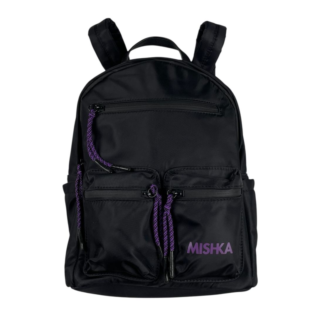 Mochila  MISHKA  Color Varios Negro y Violeta Medida 30cm X 25cm