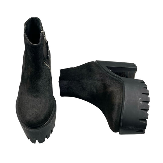 Taco Alto Grueso  PRUNE  Color Negro Talle 40